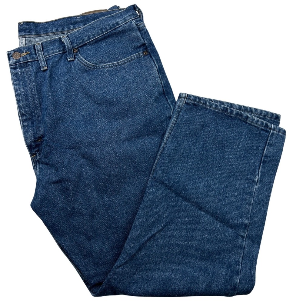 Wrangler Mens Jeans 44x28 Regular Fit Straight Leg 100% Cotton Blue Workwear